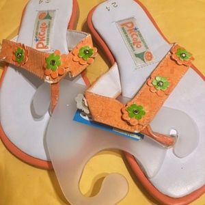 NEW orange girl flip flop sandals